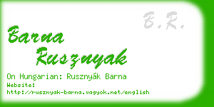 barna rusznyak business card